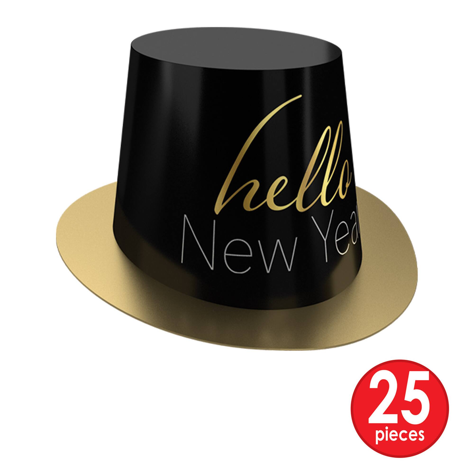 Beistle Black & Gold Hello New Year Party Favor Kit for 50